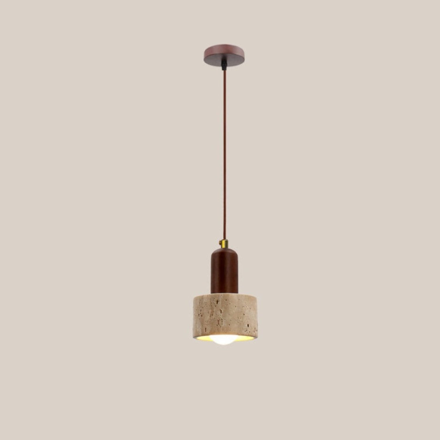 Bowen Wabi-Sabi Mini Travertine Pendant Light