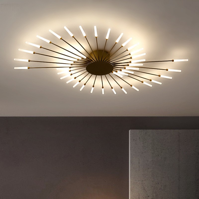 Pranika Modern Sputnik LED Fireworks Semi Flush Mount Ceiling Light