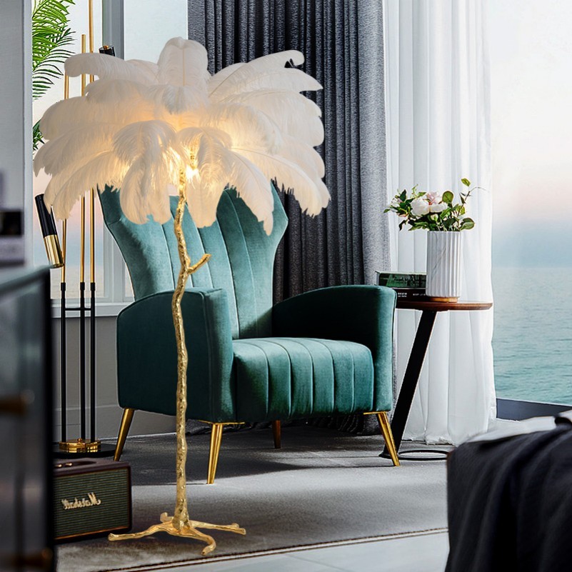 Aita Ostrich Feather Floor Lamp
