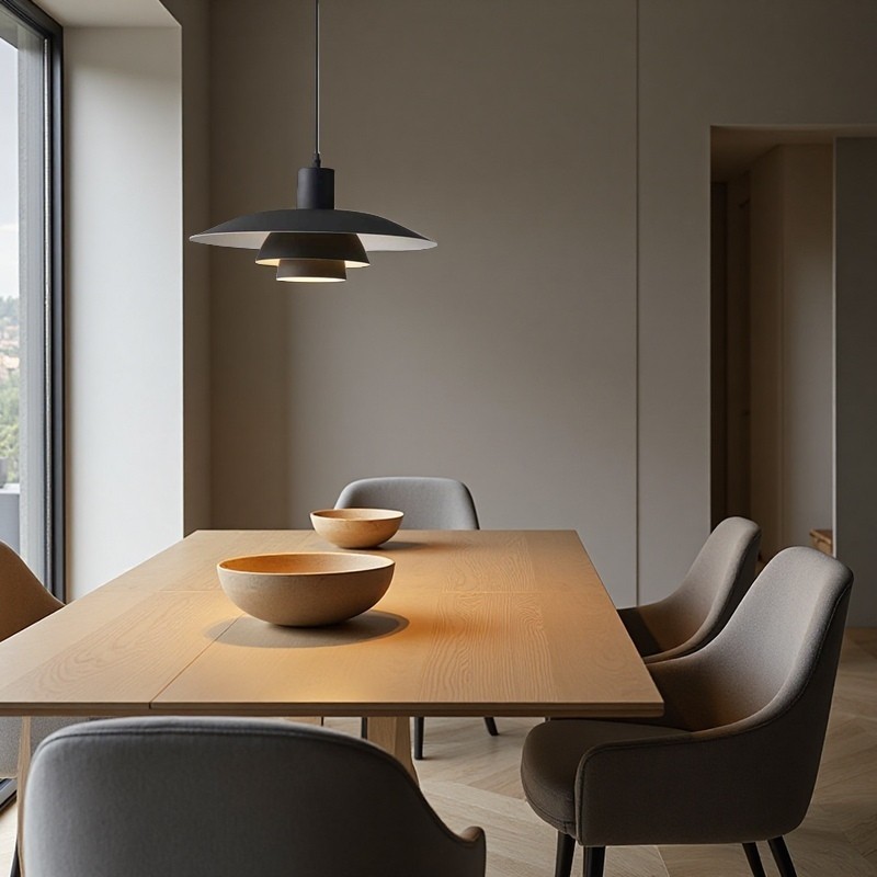 Emery Nordic Three Tier Metal Disc Pendant Light