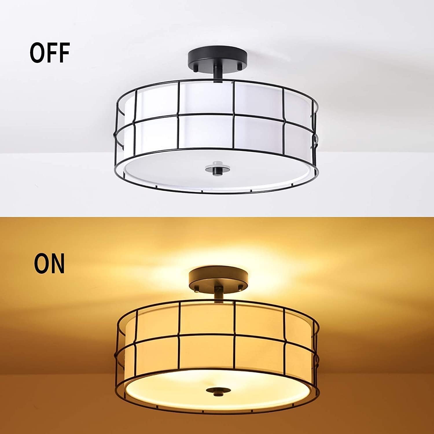 Merrik Metal Mesh Drum Ceiling Light