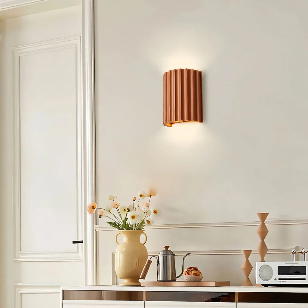 Pranavi Modern Bundle Ribbed Fluted Resin Wall Sconce