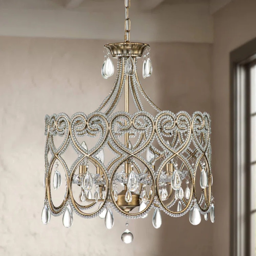 Neve Luxury French Antique Crystal Drum Chandelier
