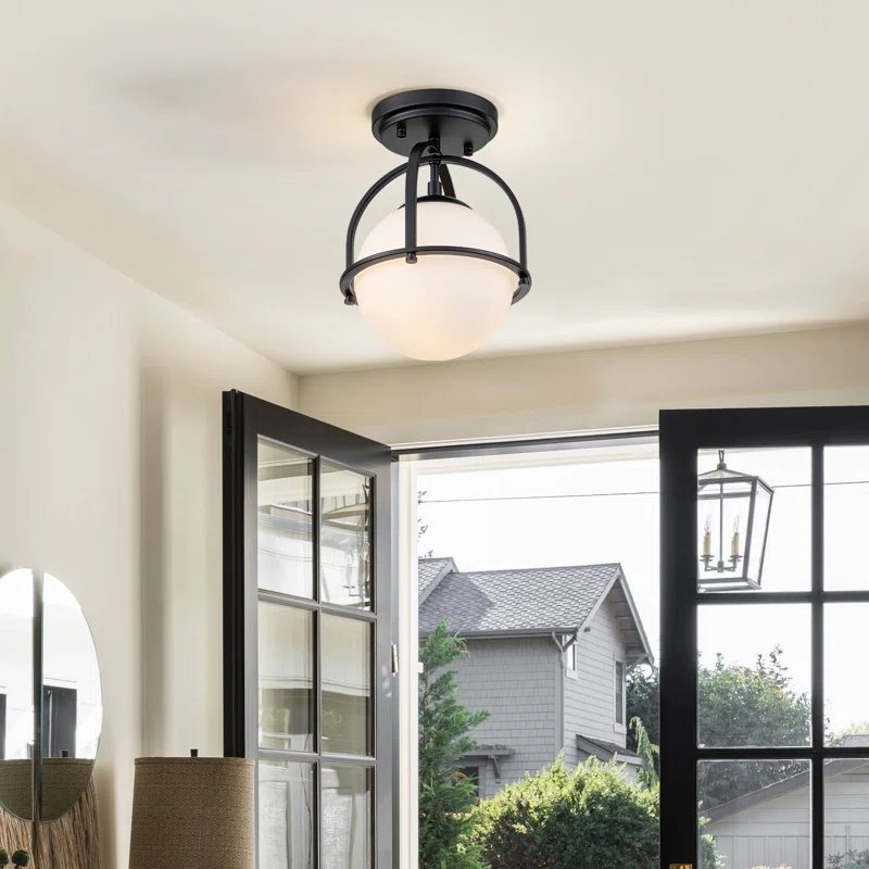 Aurea Vintage Globe Flush Mount Ceiling Light