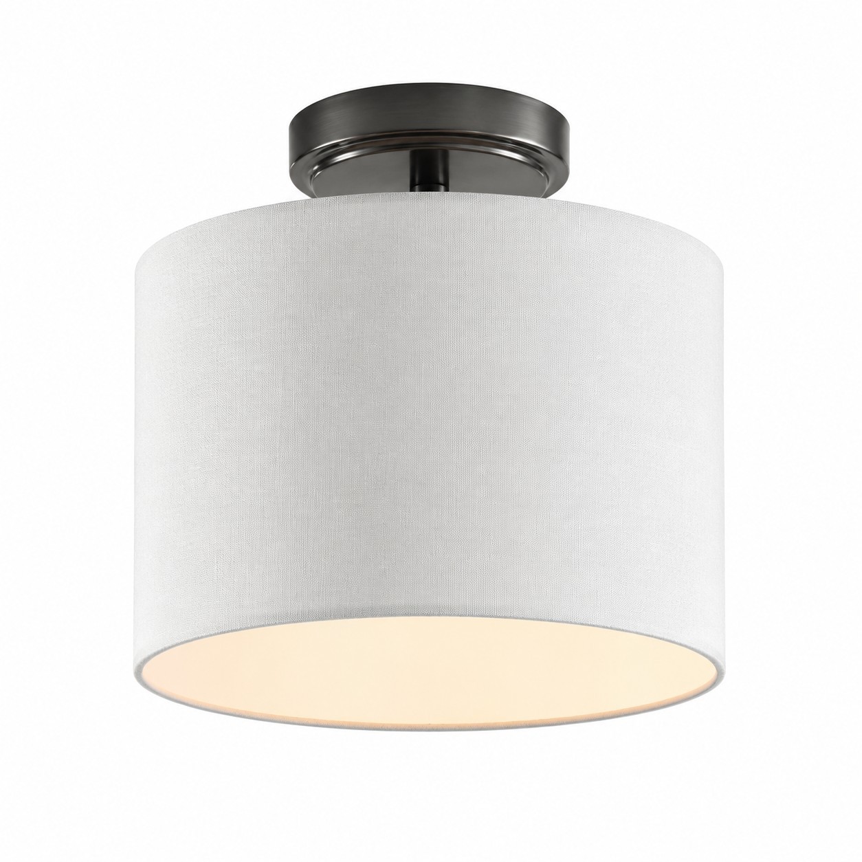 Kaethe Fabric Drum Shade Semi Flush Mount Light