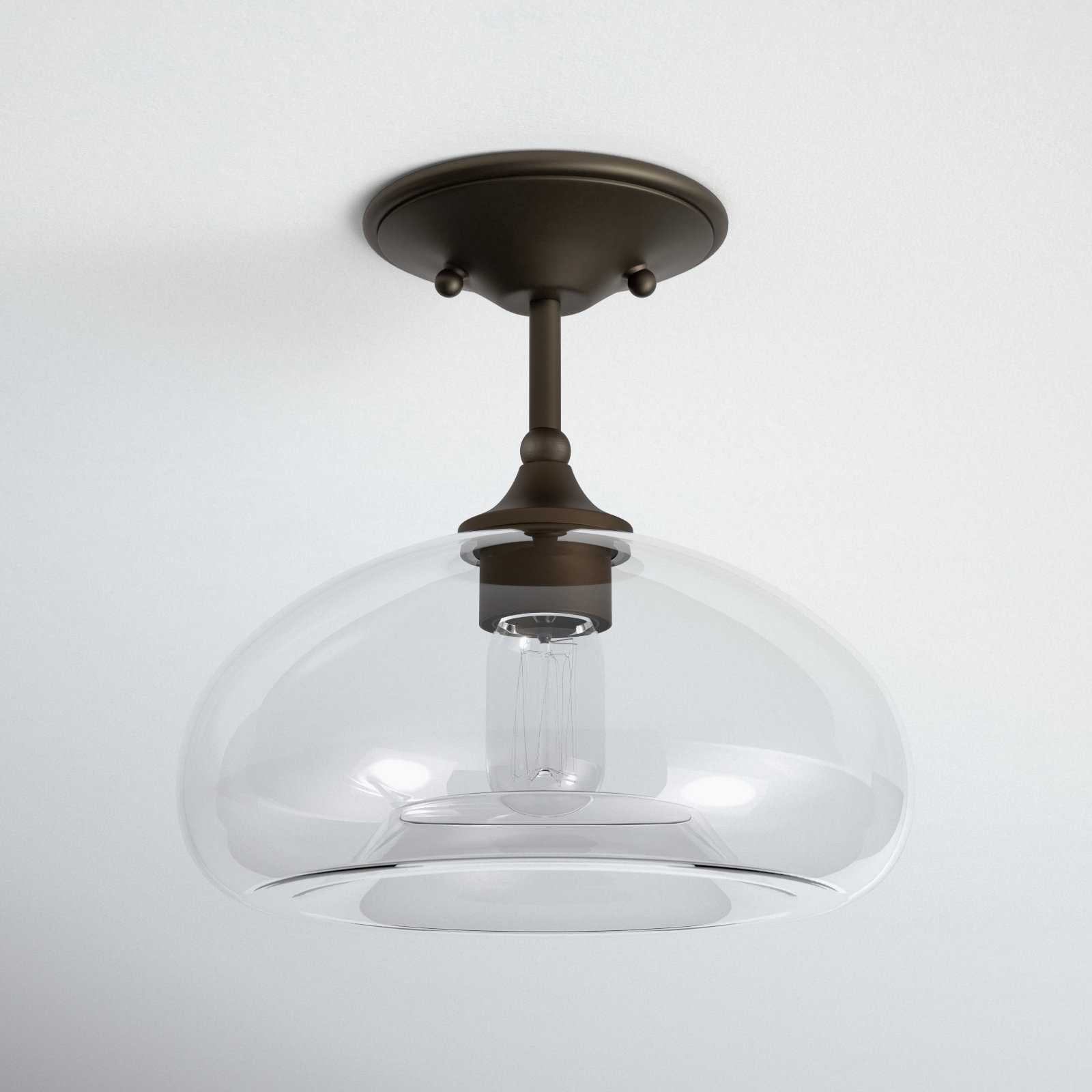 Thyran Farmhouse Small Globe Clear Glass Flush Mount Ceiling Light