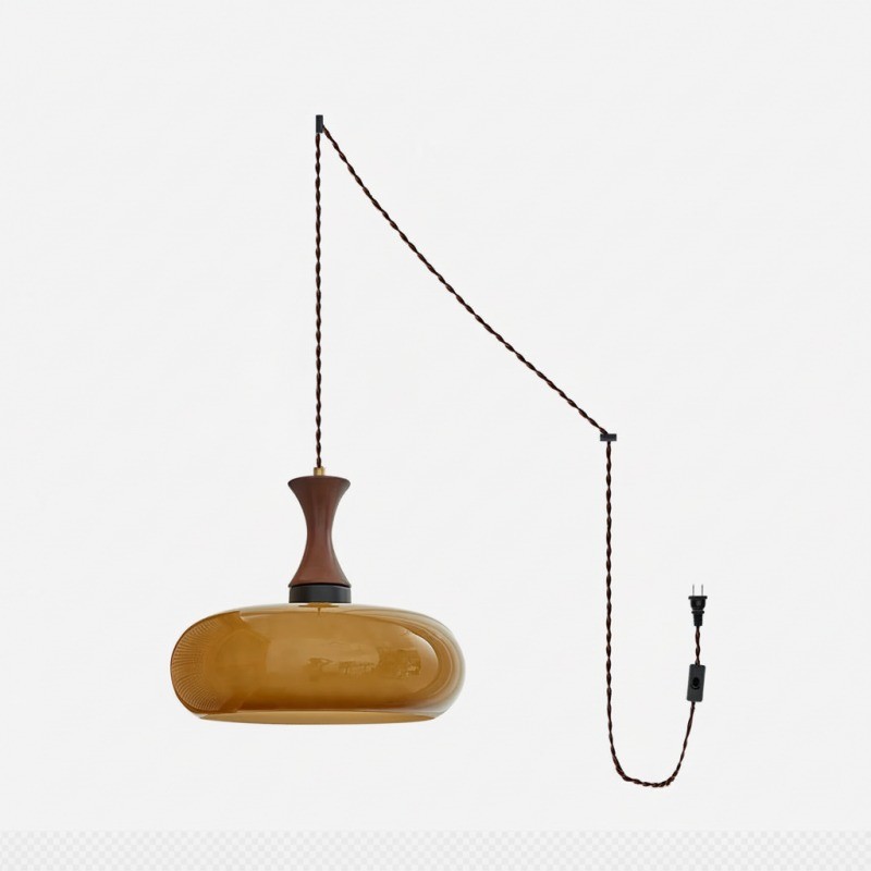 Nyxaris Vintage Bauhaus Round Glass Pendant Light