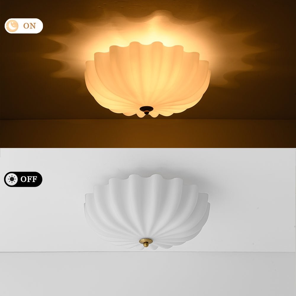 Dakota Modern Flower Shape Milk Glass Ceiling Light