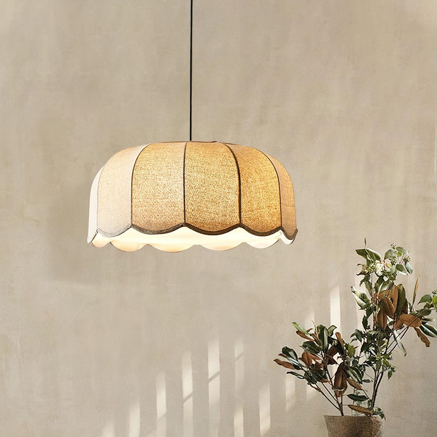 Quill Large Boho Fabric Flower Pendant Light