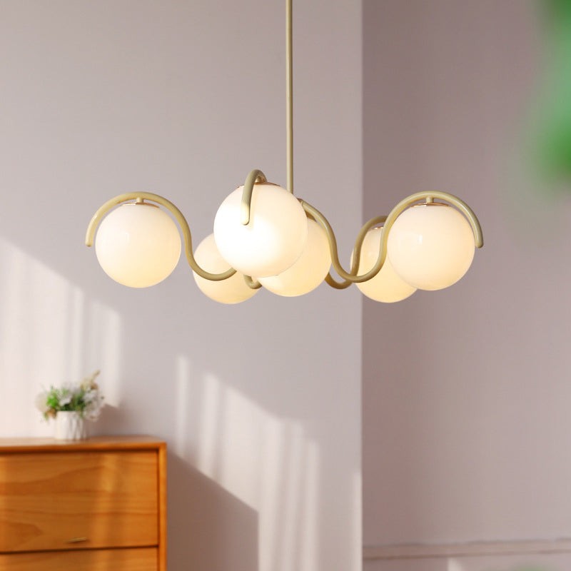 Mian Modern Curve Glass Globe Chandelier