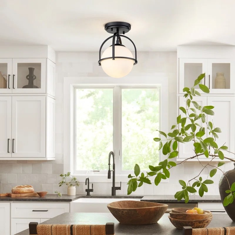 Aurea Vintage Globe Flush Mount Ceiling Light
