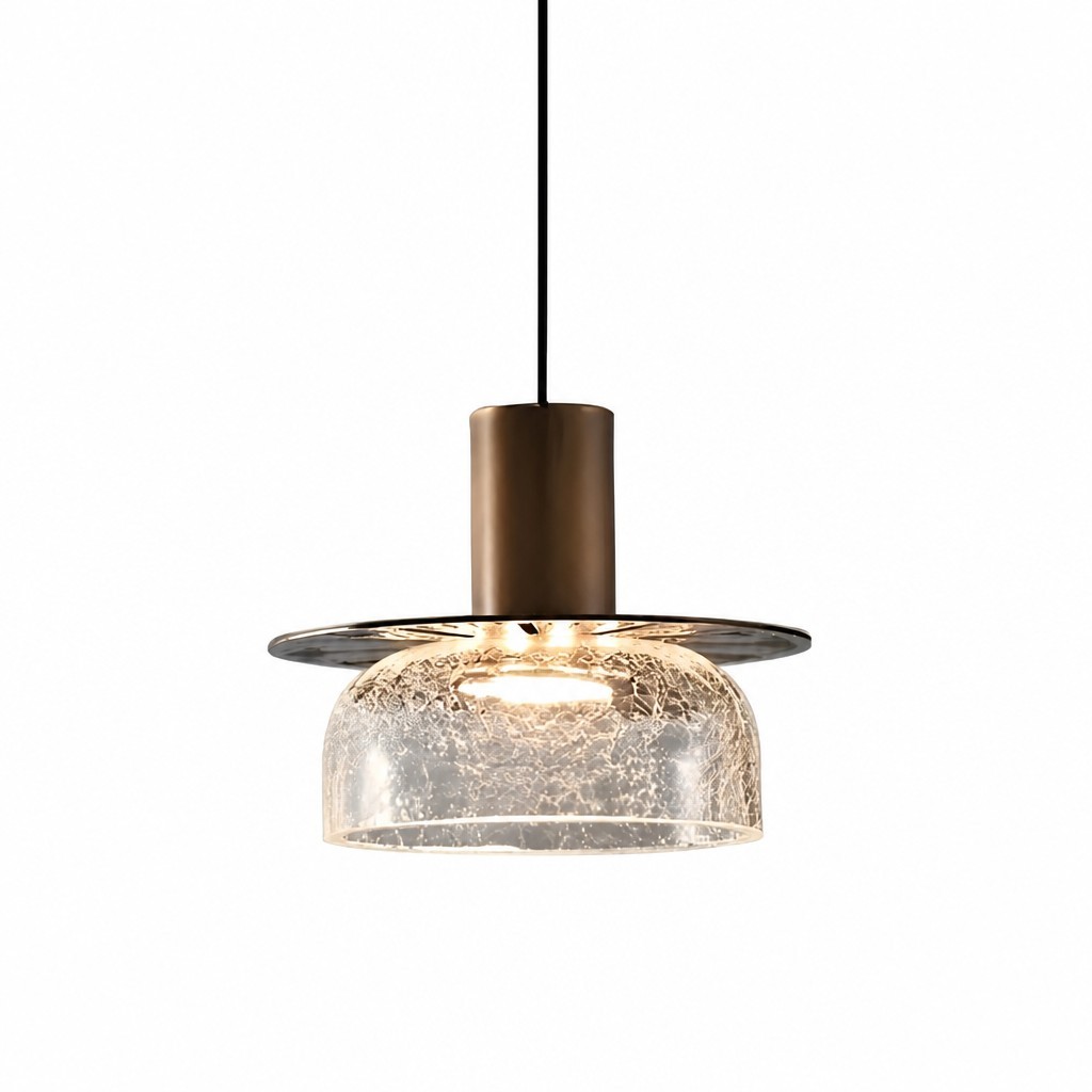Arloen Modern Crackle Glass Pendant Light