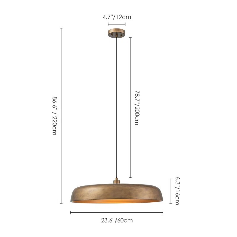 Aeloria Industrial Metal dome Pendant Light