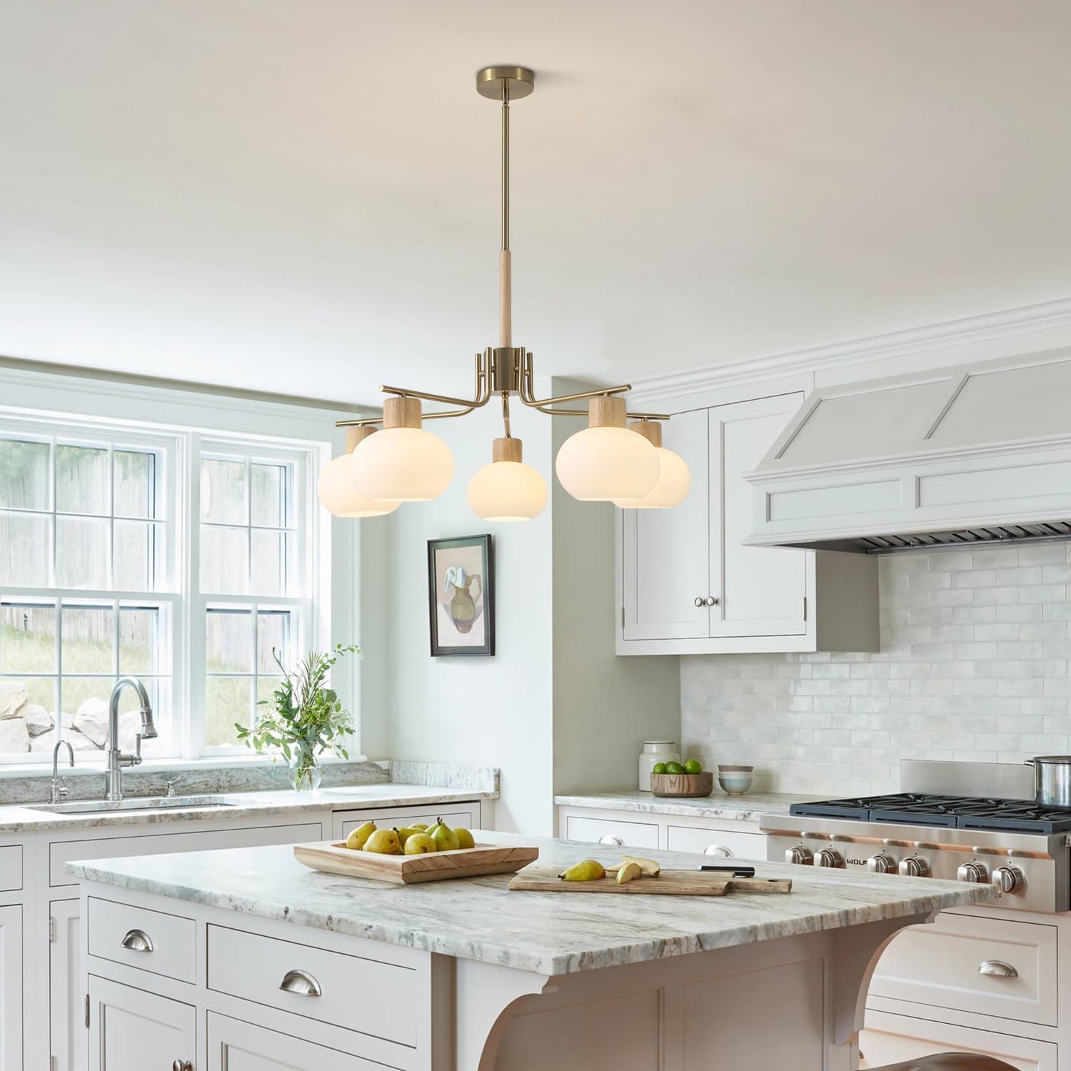 Jesper Gold Modern Frosted Glass Chandelier