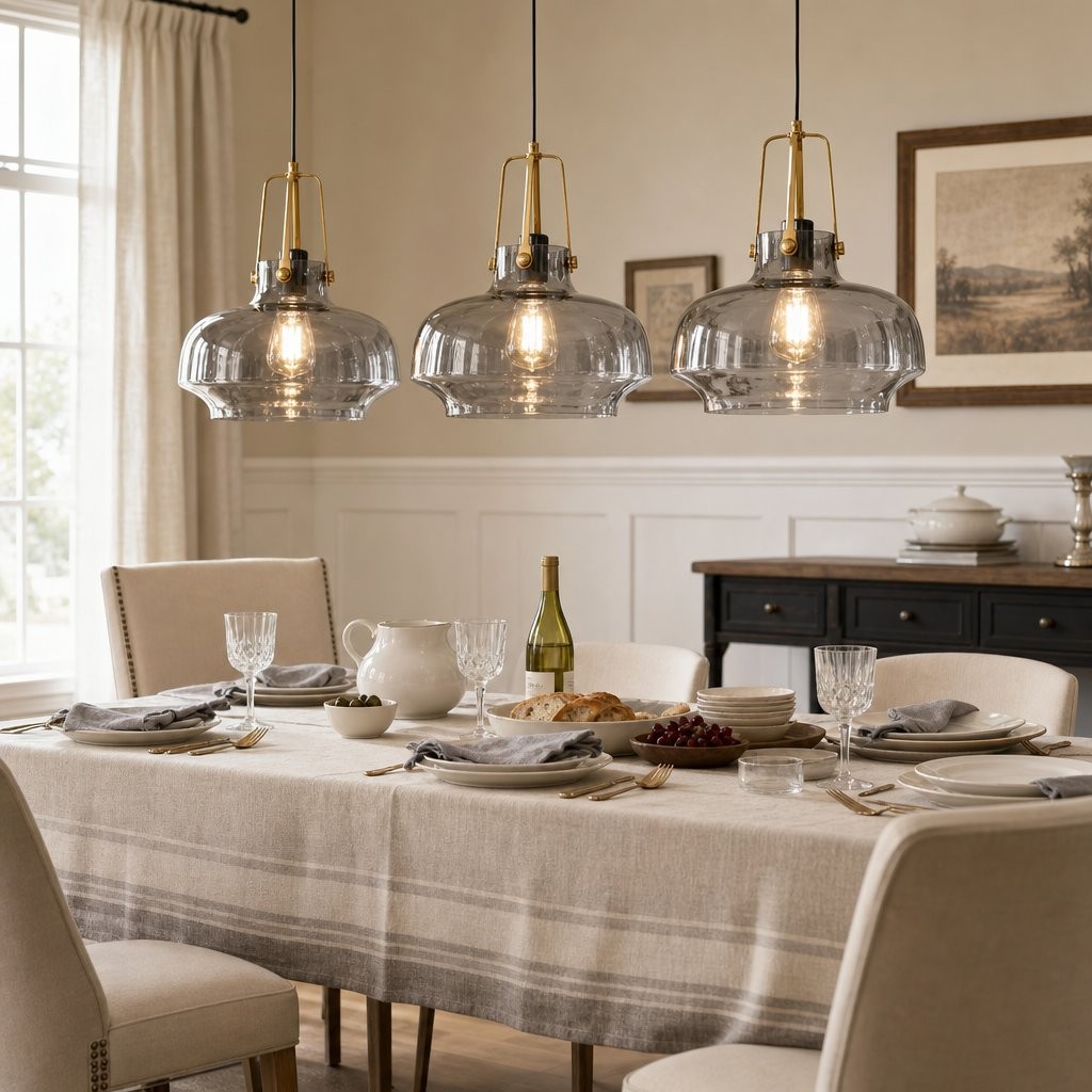 Mynorix Transparent Bowl Shaped Glass Pendant Light