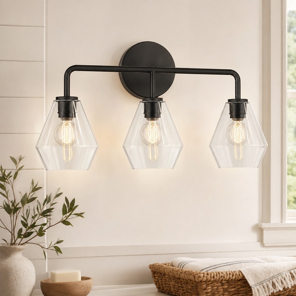 Astraelle Minimalist Glass 3 Heads Vanity Light