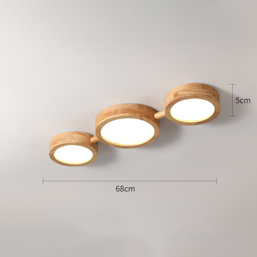 Phelith Modern Multi Heads Wood LED Ceiling Light