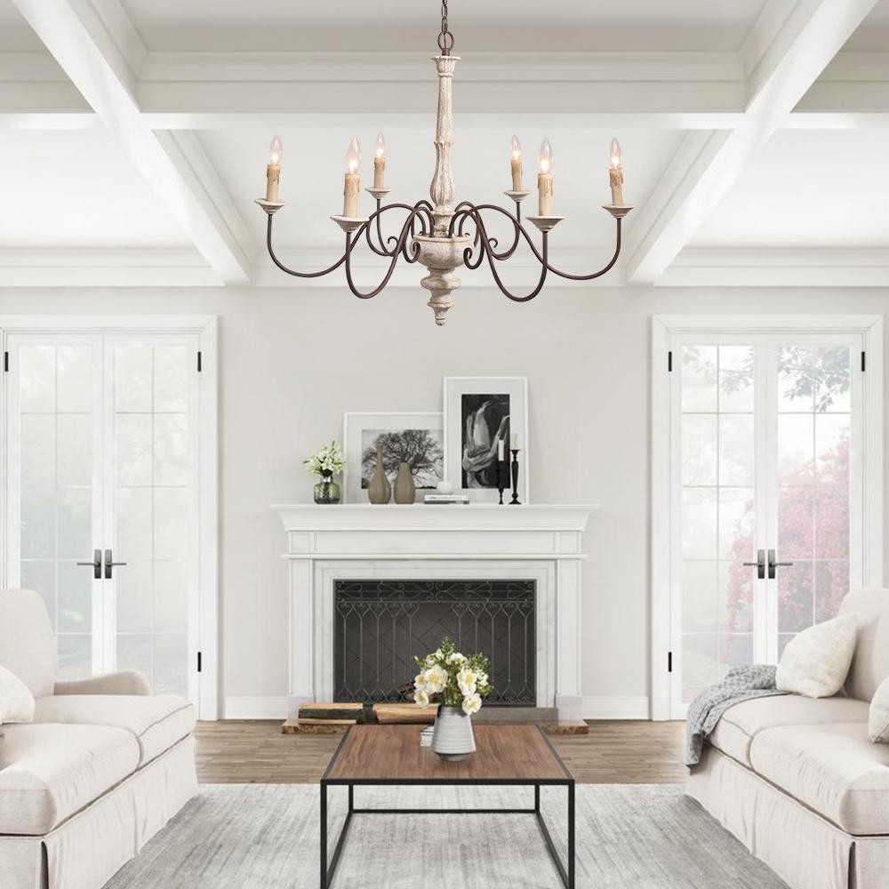 Scout Farmhouse Wood Anchor Candle Chandelier