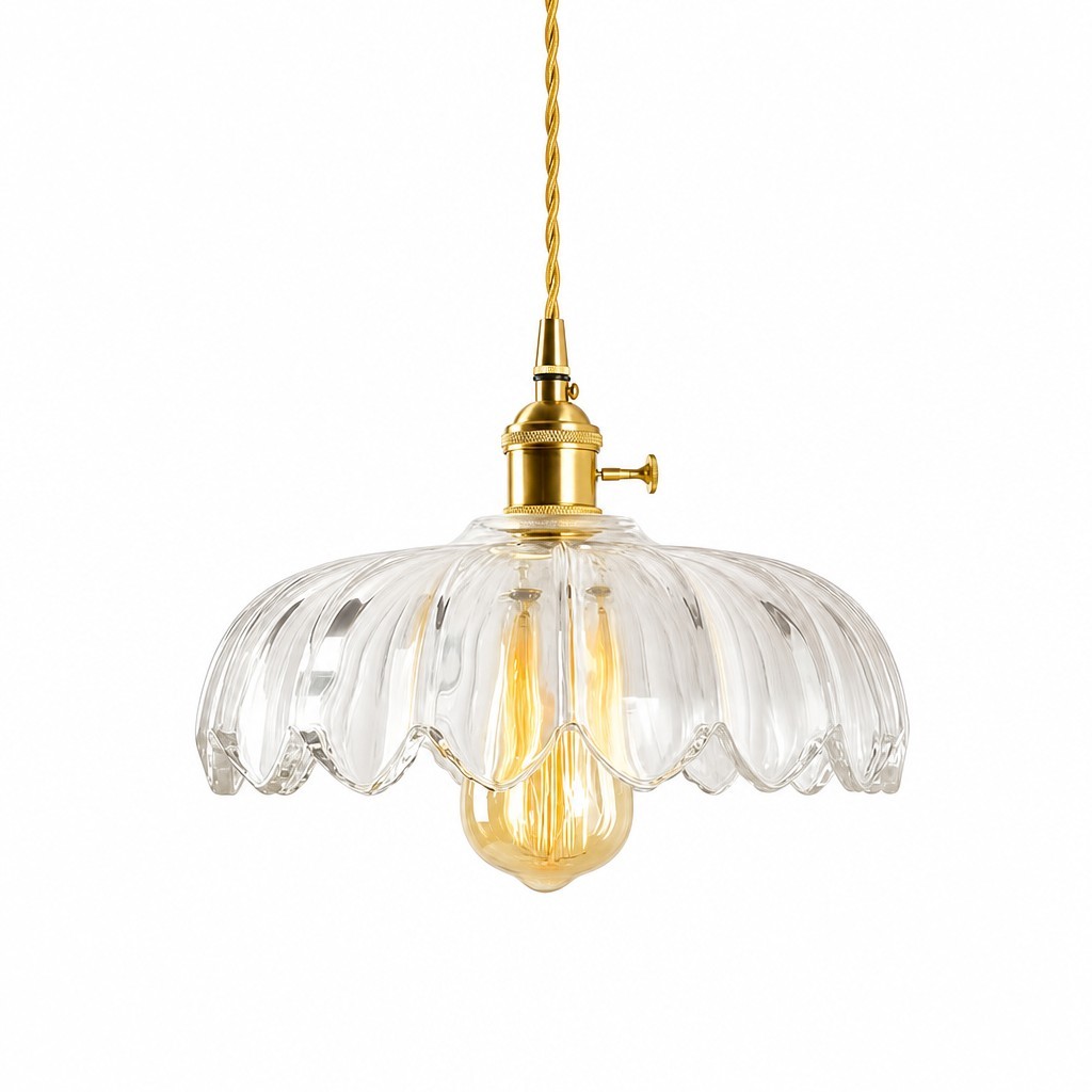 Jacinta Green Scalloped Pendant Light