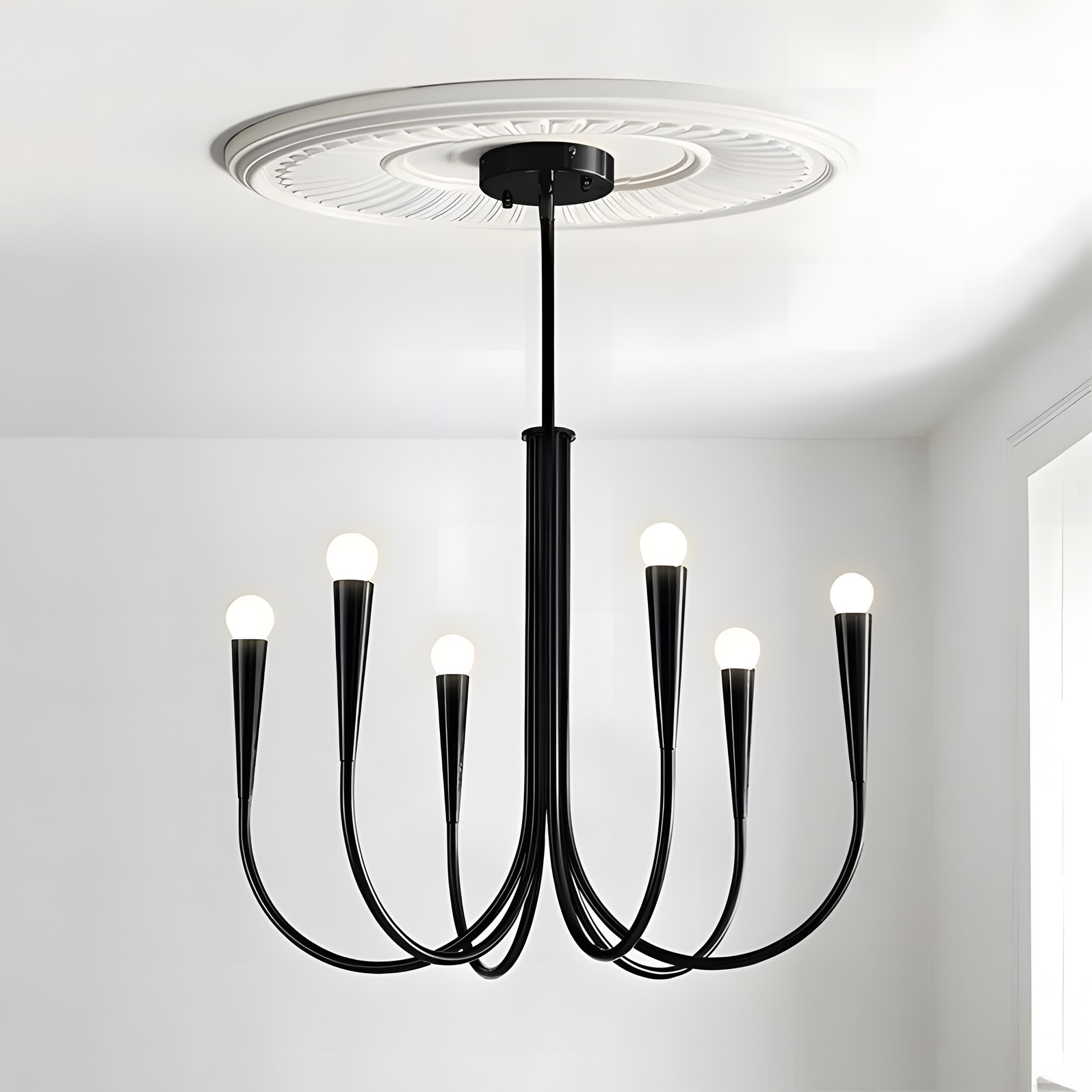 Luren Light Luxury Candle Iron Branch Chandelier