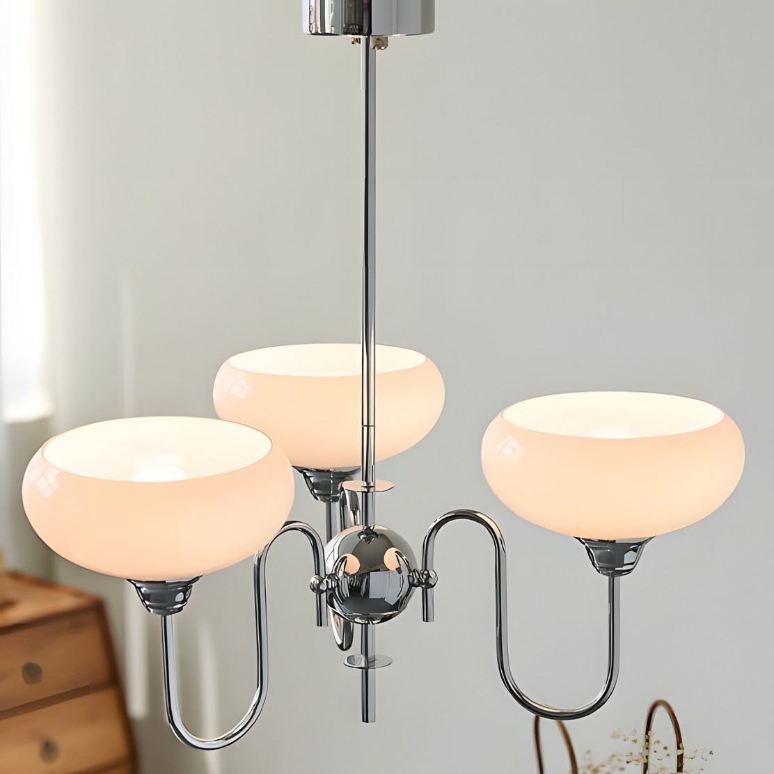 Luna Cream White Bubble Glass Chandelier