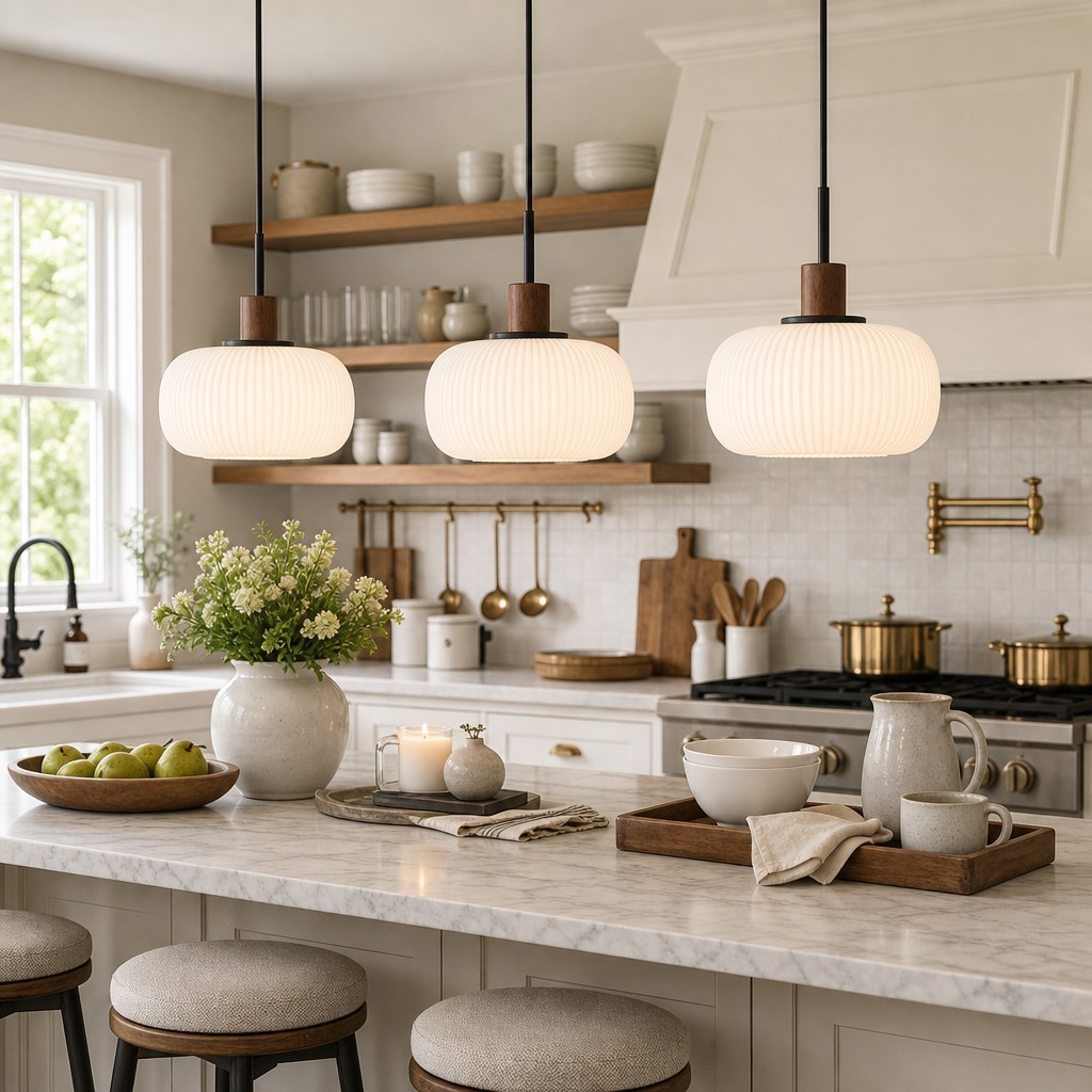 Aetheryn Nordic Ribbed Glass Pendant Lamp