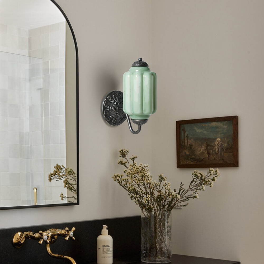 Vintage Elegant Milk Glass Eloise Wall Sconce - Retro Accent Lighting for Bathroom\Bedroom\Hallway
