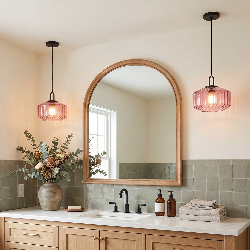 Ivan Vintage Handmade Striped Glass Pendant Light