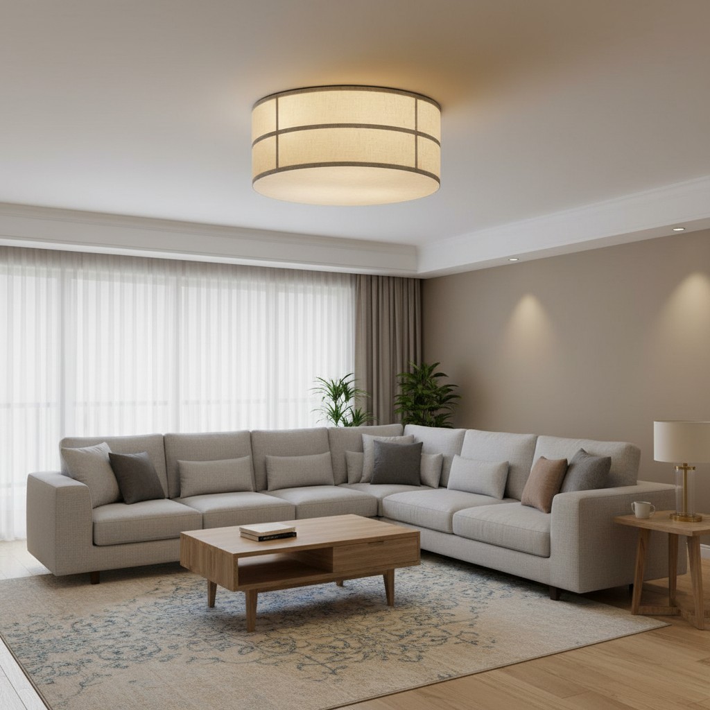Sophie Japanese Linen Lantern Ceiling Light