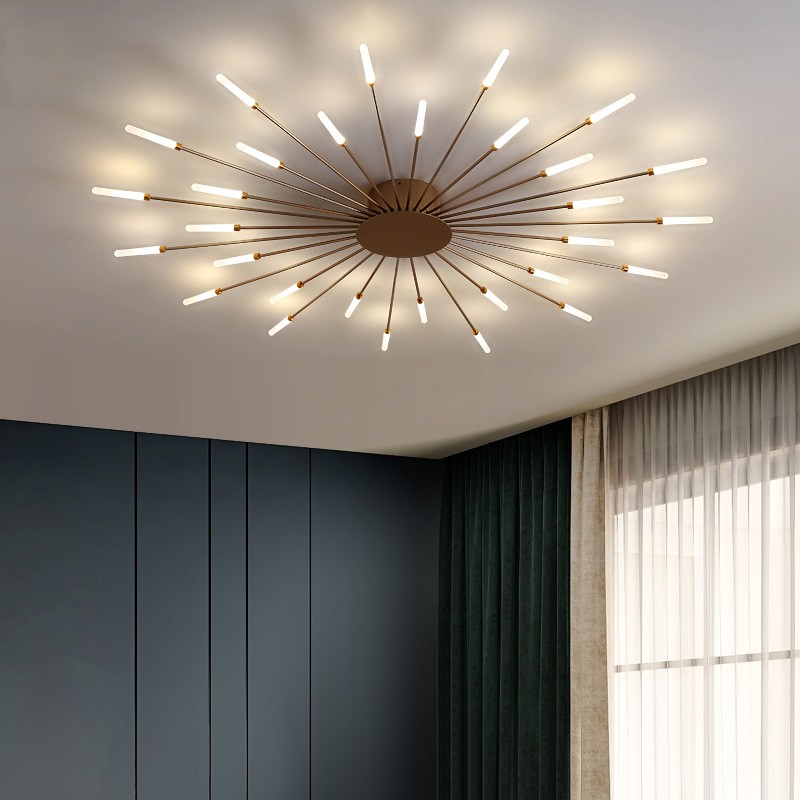 Pranika Modern Sputnik LED Fireworks Semi Flush Mount Ceiling Light