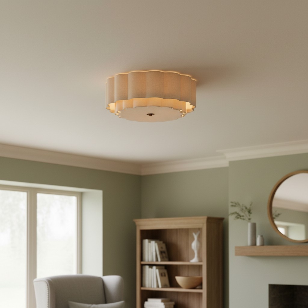Syloria Vintage Fabric Flower Ceiling Light